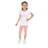 Toontoy Kız Çocuk Lıttle Bloom Baskılı Kaprili Takım Koyu Pudra 4 YAŞ