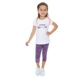 Toontoy Kız Çocuk Lıttle Bloom Baskılı Kaprili Takım Mor 3 YAŞ