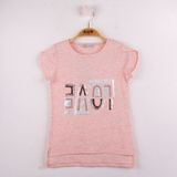 Toontoy Kız Çocuk Love Baskılı T-shirt - 5 Yaş - Pembe