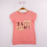 Toontoy Kız Çocuk Love Baskılı T-shirt - 5 Yaş - Somon