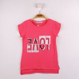Toontoy Kız Çocuk Love Baskılı T-shirt - 6 Yaş - Fuşya