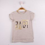 Toontoy Kız Çocuk Love Baskılı T-shirt - 6 Yaş - Kahverengi
