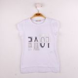Toontoy Kız Çocuk Love Baskılı T-shirt - 8 Yaş - Beyaz