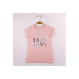 TOONTOY Kız Çocuk Love Baskılı Tişört 6 Yaş, 6 Yaş, 10681-1, Pembe, Kız çocuk