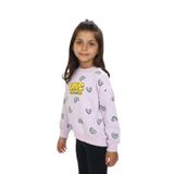 TOONTOY Kız Çocuk Love Kalp Baskılı Sweatshirt Açık Lila, 2 YAŞ, 24755, Açık Lila, kız-çocuk