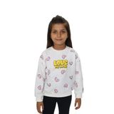 Toontoy Kız Çocuk Love Kalp Baskılı Sweatshirt Ekru