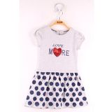 Toontoy Kız Çocuk Love Kalp Nakışlı Elbise