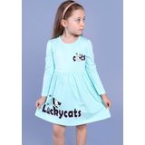 Toontoy Kız Çocuk Luckycats Baskılı Elbise