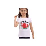 TOONTOY Kız Çocuk Melon Baskılı Karpuz Nakışlı Tişört 6 Yaş, 6 Yaş, 10821-1, Beyaz, Kız Çocuklar