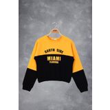 Toontoy Kız Çocuk Mıamı Baskılı Sweatshirt - 8 Yaş - Hardal