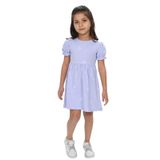 Toontoy Kız Çocuk Mini Fiyonk Baskılı Elbise Mavi 1 YAŞ