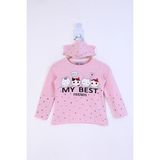 Toontoy Kız Çocuk My Best Friends Baskılı T-Shirt - 1 Yaş - Açık Pembe