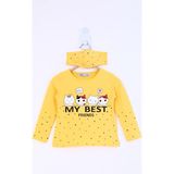 Toontoy Kız Çocuk My Best Friends Baskılı T-Shirt - 1 Yaş - Sarı