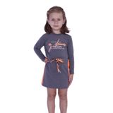 Toontoy Kız Çocuk My Dreams Baskılı Elbise - 5 Yaş - Antrasit Melanj