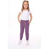 Toontoy Kız Çocuk Nakış Baskılı Beli Paçası Lastikli Cepli Basic Jogger Eşofman Altı 2 Iplik - 3 Yaş - Mor