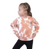 Toontoy Kız Çocuk Nakışlı Batik Desenli Sweatshirt Kiremit 6 YAŞ