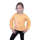 Toontoy Kız Çocuk Nakışlı Büzgü Detaylı Sweatshirt Turuncu 4 YAŞ