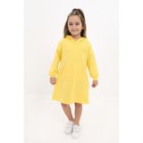 Toontoy Kız Çocuk Nakışlı Elbise - 6 Yaş - Koyu Sarı
