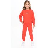Toontoy Kız Çocuk Nakışlı Eşofman Takım - 2 Yaş - Nar Çiçeği