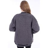 Toontoy Kız Çocuk Nakışlı Hırka Gri 6-7 YAŞ