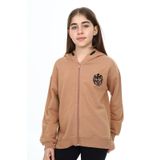 Toontoy Kız Çocuk Nakışlı Hırka Kahverengi 8-9 YAŞ