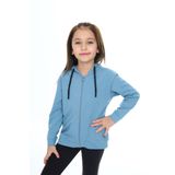 Toontoy Kız Çocuk Nakışlı Hırka Mavi 4 YAŞ