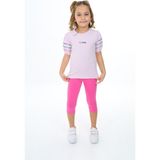 Toontoy Kız Çocuk Nakışlı Kaprili Takım - Açık Lila - 2 Yaş