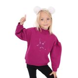 Toontoy Kız Çocuk Nakışlı Sweatshirt - 2 Yaş - Mürdüm