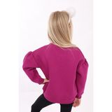 Toontoy Kız Çocuk Nakışlı Sweatshirt - 5 Yaş - Mürdüm