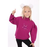 Toontoy Kız Çocuk Nakışlı Sweatshirt - 6 Yaş - Mürdüm