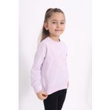 Toontoy Kız Çocuk Nakışlı Sweatshirt Açık Lila 5 YAŞ