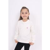 Toontoy Kız Çocuk Nakışlı Sweatshirt Ekru 8 YAŞ