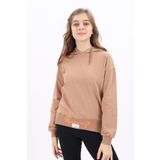 Toontoy Kız Çocuk Nakışlı Sweatshirt Kahverengi 10-11 YAŞ