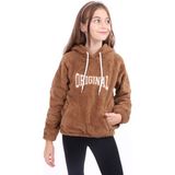 Toontoy Kız Çocuk Nakışlı Sweatshirt Kahverengi 12-13 YAŞ