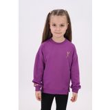 Toontoy Kız Çocuk Nakışlı Sweatshirt Mor 4 YAŞ