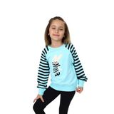 TOONTOY Kız Çocuk Nakışlı Sweatshirt Su Yeşili, 4 Yaş, 24049, Su Yeşili, kız-çocuk