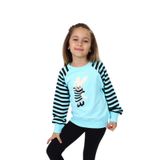 TOONTOY Kız Çocuk Nakışlı Sweatshirt Su Yeşili, 5 Yaş, 24049, Su Yeşili, kız-çocuk