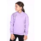Toontoy Kız Çocuk Nakışlı Taş İşlemeli Balıkçı Yaka Sweatshirt Lila 6-7 YAŞ