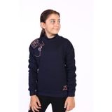 Toontoy Kız Çocuk Nakışlı Taş İşlemeli Balıkçı Yaka Sweatshirt