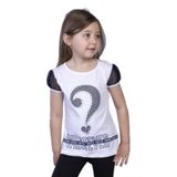 Toontoy Kız Çocuk Nakışlı Taş Işlemeli Tişört - 7 Yaş - Beyaz