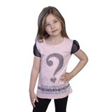 Toontoy Kız Çocuk Nakışlı Taş Işlemeli Tişört - 8 Yaş - Pembe Melanj