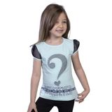 Toontoy Kız Çocuk Nakışlı Taş İşlemeli Tişört Mint Yeşili 5 YAŞ