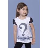 Toontoy Kız Çocuk Nakışlı Taş İşlemeli Tişört