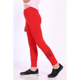 Toontoy Kız Çocuk Nakışlı Tayt Kırmızı 8-9 YAŞ