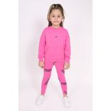 Toontoy Kız Çocuk Nakışlı Taytlı Takım - 6 Yaş - Fuşya