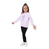 Toontoy Kız Çocuk Nakışlı Taytlı Takım Açık Lila 3 YAŞ