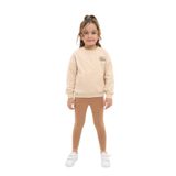 Toontoy Kız Çocuk Nakışlı Taytlı Takım Bej 2 YAŞ