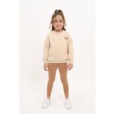 Toontoy Kız Çocuk Nakışlı Taytlı Takım Bej 4 YAŞ
