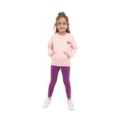 Toontoy Kız Çocuk Nakışlı Taytlı Takım Pudra 4 YAŞ
