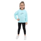 Toontoy Kız Çocuk Nakışlı Taytlı Takım Su Yeşili 2 YAŞ